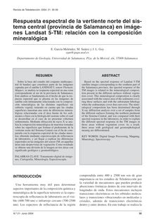 Respuesta espectral de la vertiente norte del sistema central (provincia de Salamanca) en imágenes Landsat 5-TM: relación con la composición mineralógica