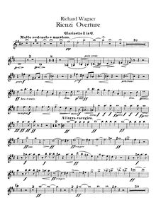 Partition clarinette 1, 2 (en C), Rienzi, der Letzte der Tribunen