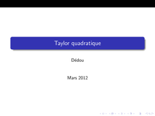 Taylor quadratique