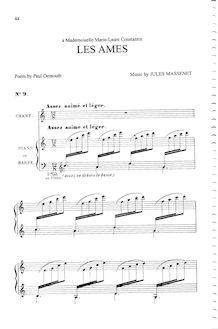 Partition complète (C Major: medium voix et piano), Les âmes
