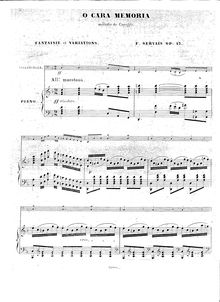 Partition de piano, O Cara Memoria de Carafa Op.17, Carafa, O Cara Memoria, Fantaisie et Variations, Op.17 O Cara Memoria, Melodie de Caraffa, Fantaisie et Variations, Op.17