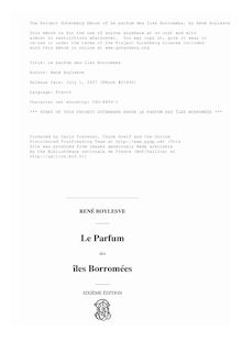 Le parfum des îles Borromées par René Boylesve