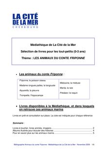 LES ANIMAUX DU CONTE FRIPONNE - Médiathèque - La Cité de la Mer