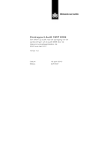 Format justitie Eindrapport Audit CIOT 2009
