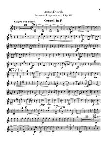 Partition cor 1, 2 (en F), Scherzo capriccioso, D♭ major, Dvořák, Antonín