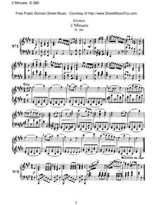 Partition complète, menuets, D.380, Schubert, Franz
