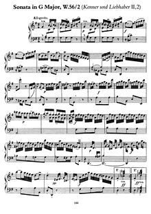 Partition complète, Sonata en G, Wq.56/2, G major, Bach, Carl Philipp Emanuel