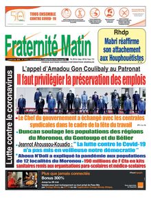 Fraternité Matin n°16612 - Lundi 04 mai 2020