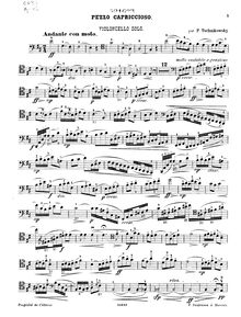 Partition de violoncelle, Pezzo Capriccioso, Op.62, Пеццо каприччиозо