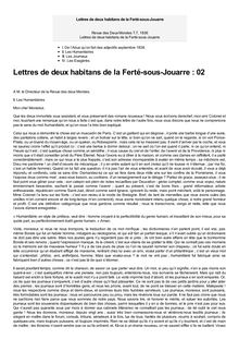 Lettres de deux habitans de la Ferté-sous-Jouarre