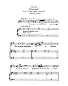 Partition complète (A Major: haut voix et piano), Poème pastoral