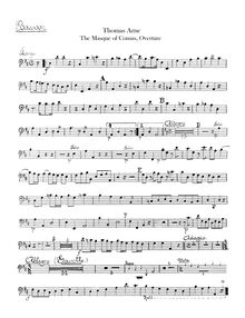 Partition basson, Comus, The Masque of Comus, Arne, Thomas Augustine