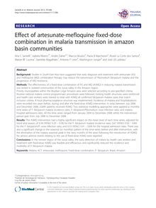 Effect of artesunate-mefloquine fixed-dose combination in malaria transmission in amazon basin communities