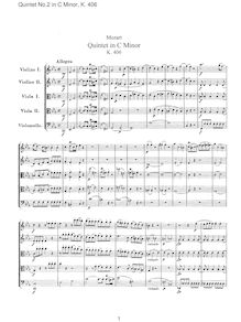 Partition complète, corde quintette No.2, C minor, Mozart, Wolfgang Amadeus par Wolfgang Amadeus Mozart