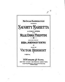 Partition complète, Naughty Marietta, Herbert, Victor par Victor Herbert