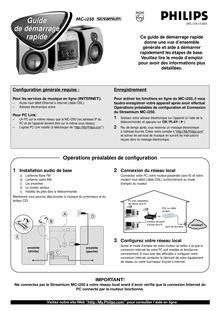 Notice Système Audio et vidéo Philips  MC-I250/37B