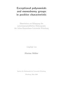 Exceptional polynomials and monodromy groups in positive characteristic [Elektronische Ressource] / vorgelegt von Florian Möller