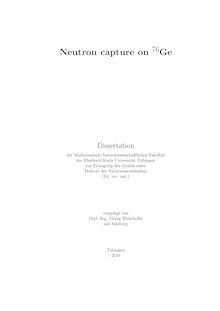 Neutron capture on _1hn7_1hn6Ge [Elektronische Ressource] / vorgelegt von Georg Meierhofer
