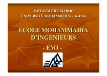 ECOLE MOHAMMADIA D INGENIEURS - EMI -