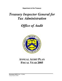 Annual Audit Plan -- FY2005