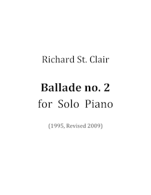 Partition complète, Ballade No.2 pour Piano, St. Clair, Richard