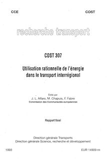 COST 307 - Utilisation rationnelle de l énergie dans le transport interrégional (EUR 14909) : 9140_1