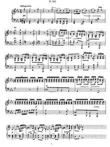 Partition complète, Allegretto, D.900, Schubert, Franz