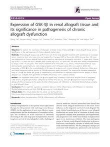 Expression of GSK-3β in renal allograft tissue and its significance in pathogenesis of chronic allograft dysfunction