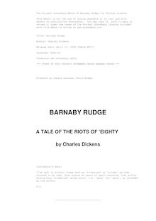 Barnaby Rudge: a tale of the Riots of  eighty