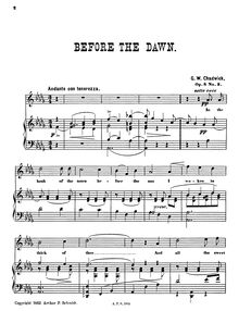 Partition No.3: Before pour Dawn, 3 Love chansons, Chadwick, George Whitefield