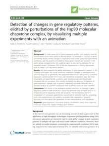 Detection of changes in gene regulatory patterns, elicited by perturbations of the Hsp90 molecular chaperone complex, by visualizing multiple experiments with an animation