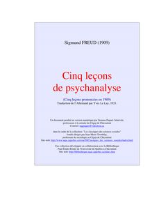 Cinq leons de psychanalyse - Zoia Iankova psychologie de l enfance