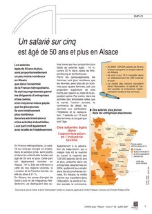 Un salarié sur cinq est âgé de 50 ans et plus en Alsace