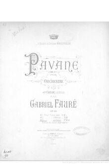 Partition complète, Pavane, Op.50, F♯ minor, Fauré, Gabriel