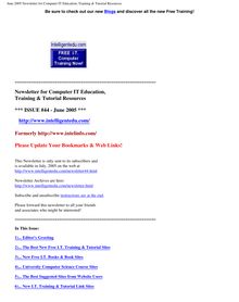 June 2005 Newsletter for Computer IT Education, Training & Tutorial  Resources