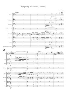 Partition , Adagio - Allegro, Symphony No.6 en D major, "Le Matin" ; Sinfonia No.6