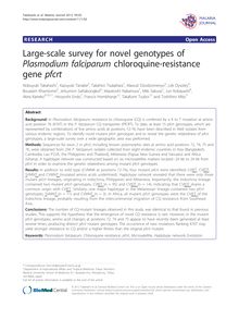 Large-scale survey for novel genotypes of Plasmodium falciparumchloroquine-resistance gene pfcrt