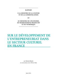 Sur le développement de l entrepreunariat dans le secteur culturel en France