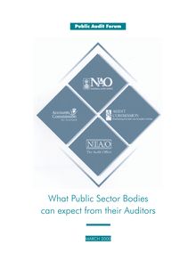 Public Audit Forum - What public sector bodies can expect from their  auditors (March 2000)