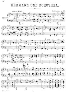 Partition complète, Hermann und Dorothea, Op.136, B minor / B major par Robert Schumann