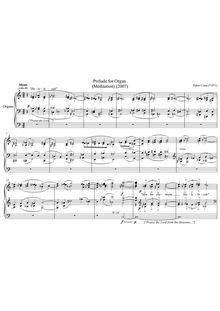 Partition complète: orgue, Prelude-Meditation pour orgue
