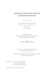 Exploitation of host cellular pathways by Chlamydia trachomatis [Elektronische Ressource] / Sebastian Banhart. Gutachter: Thomas F. Meyer ; Thomas Sommer ; Andreas Herrmann