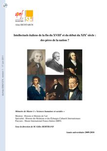 Intellectuels italiens de la fin du XVIIIe et du début du XIXe siècle