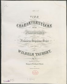 Partition complète, 4 Charakterstücke, Taubert, Wilhelm