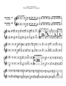 Partition trompette 1 / 2 (A), Don Pasquale, Dramma buffo in tre atti