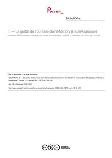 — La grotte de Tourasse-Saint-Martory (Haute-Garonne) - article ; n°3 ; vol.12, pg 189-190