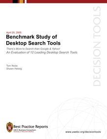 Benchmark Study of Desktop Search Tools