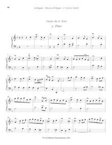 Partition , Duo, Livre d orgue No.1, Premier Livre d Orgue, Lebègue, Nicolas par Nicolas Lebègue