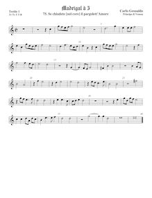 Partition viole de gambe aigue 1, Madrigali A Cinque Voci. Quatro Libro par Carlo Gesualdo