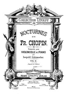 Partition violoncelle et partition de piano, partition de violoncelle, nocturnes par Frédéric Chopin